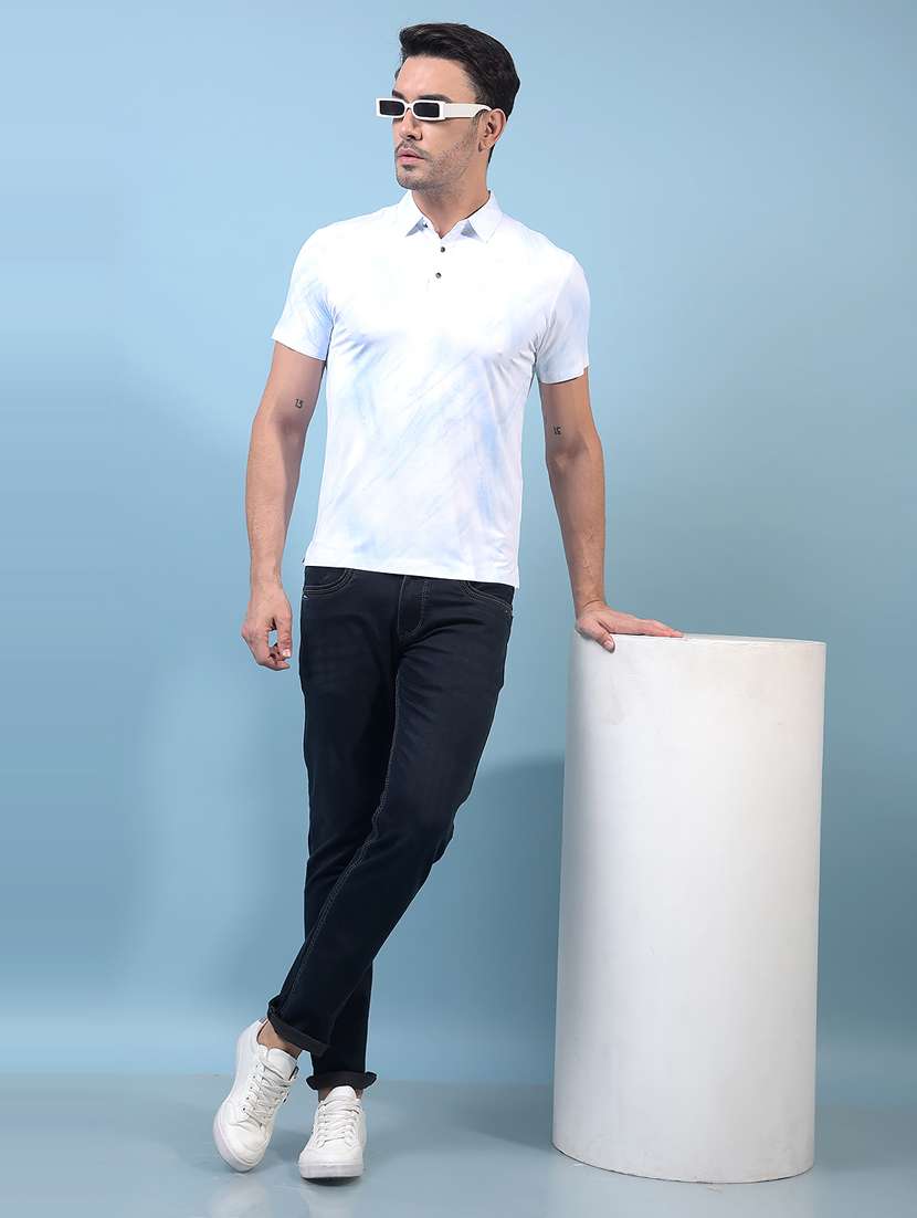 men printed short sleeve slim fit polo t-shirt - 21933954 -  Standard Image - 4