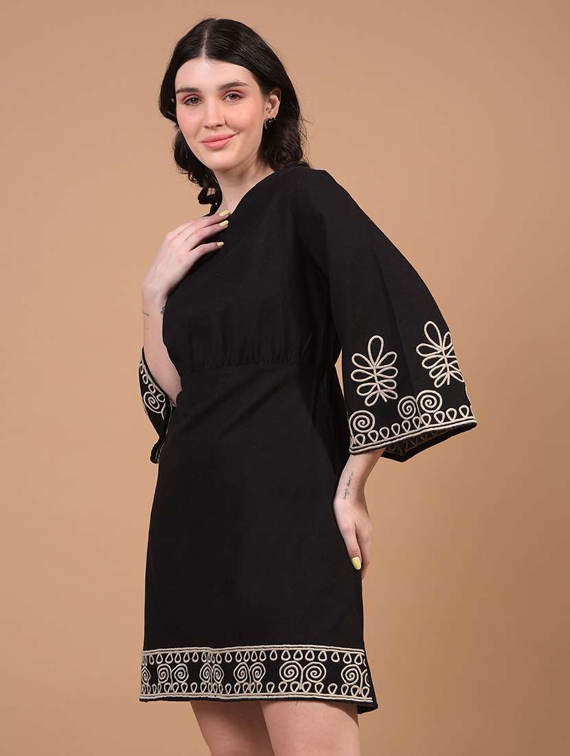 women embroidered bell sleeve a-line dress - 21933957 -  Standard Image - 1
