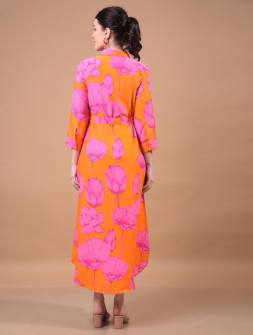 women floral printed collared shirt dress - 21933959 - Standard Image - 4