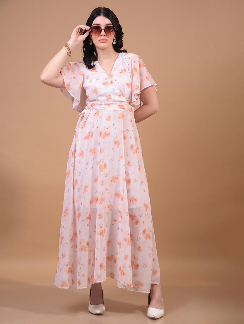 women floral printed flared sleeves fit & flare dress - 21933962 - Zoom Image - 0
