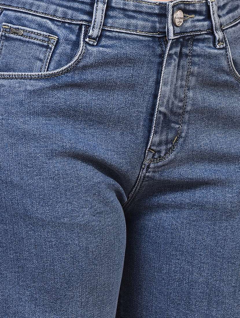 women solid high rise straight fit jean - 21933972 - Standard Image - 4