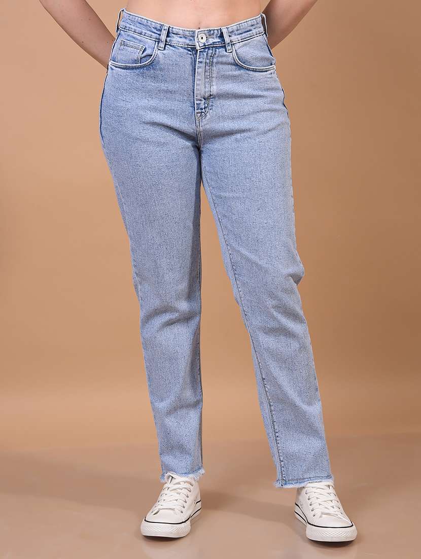 women solid mid rise slim fit jeans