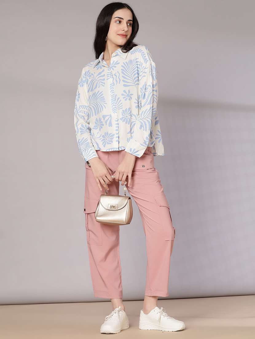 women printed collared long sleeve shirt - 21934095 -  Standard Image - 4