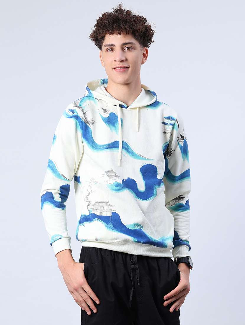 men all over print long sleeve hooded sweatshirt - 21934118 -  Standard Image - 1
