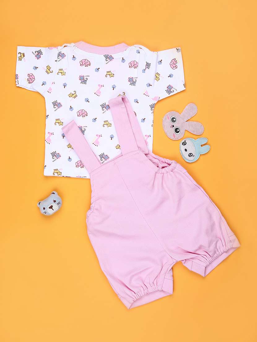 boys printed t-shirt & dungaree casual wear set - 21934148 -  Standard Image - 1