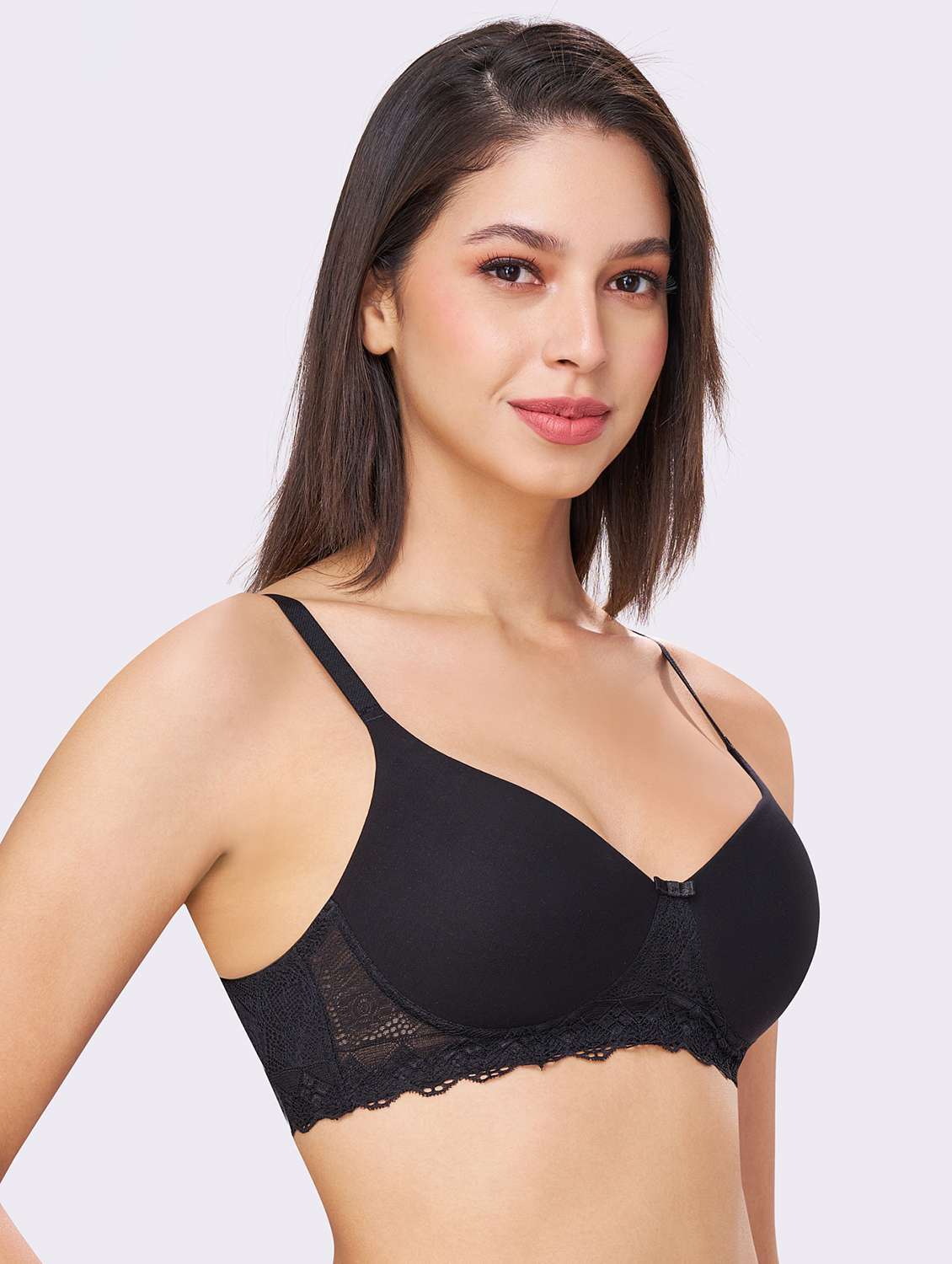 women solid lightly padded t-shirt bra - 21934173 -  Standard Image - 1