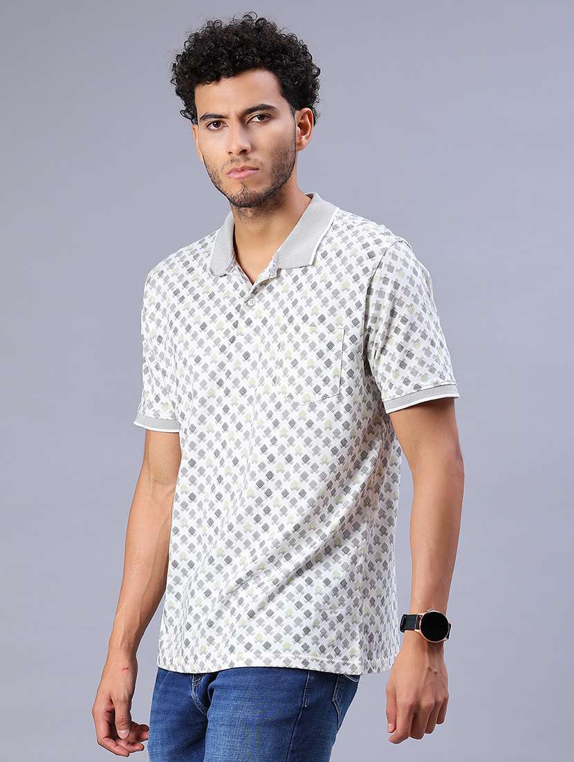 men printed short sleeve regular fit polo t-shirt - 21934188 -  Standard Image - 1
