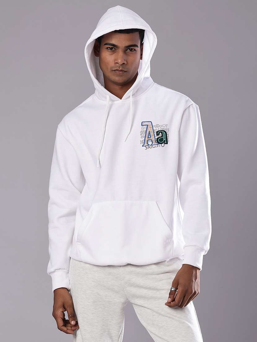 men front & back print long sleeve hooded sweatshirt - 21934206 -  Standard Image - 1