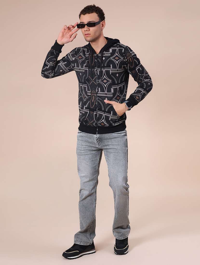 men all over print long sleeve hooded sweatshirt - 21934211 -  Standard Image - 4