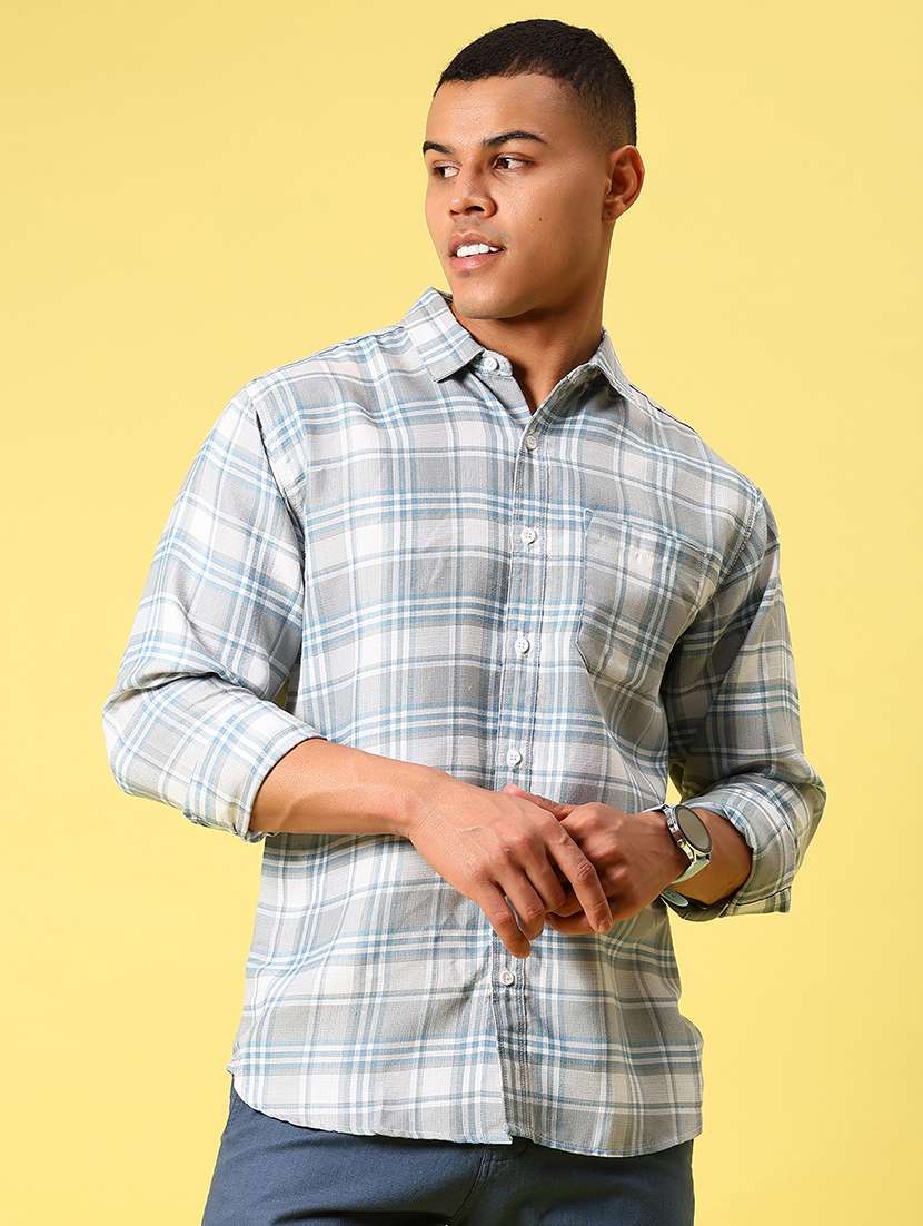 men checkered long sleeve regular fit casual shirt - 21934304 -  Standard Image - 1