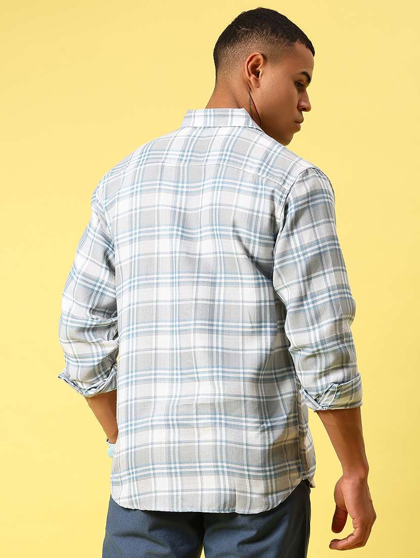 men checkered long sleeve regular fit casual shirt - 21934304 - Standard Image - 4