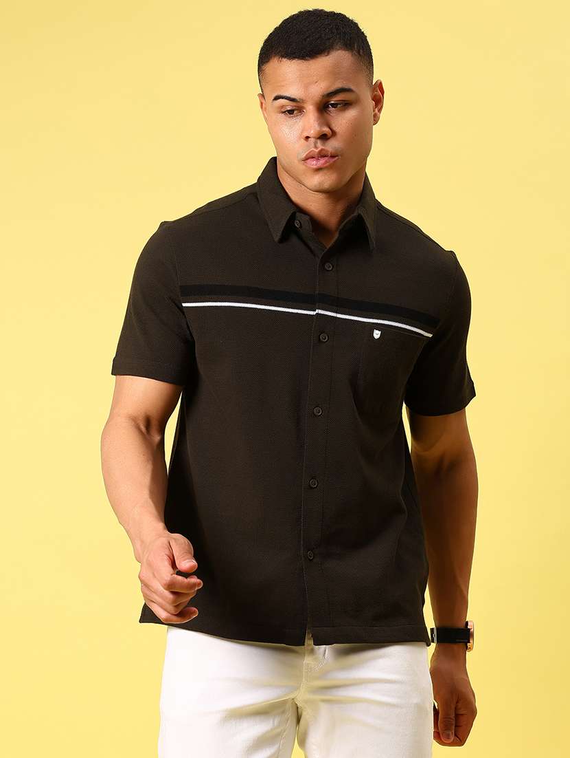 men striped short sleeve casual fit casual shirt - 21934305 -  Standard Image - 1