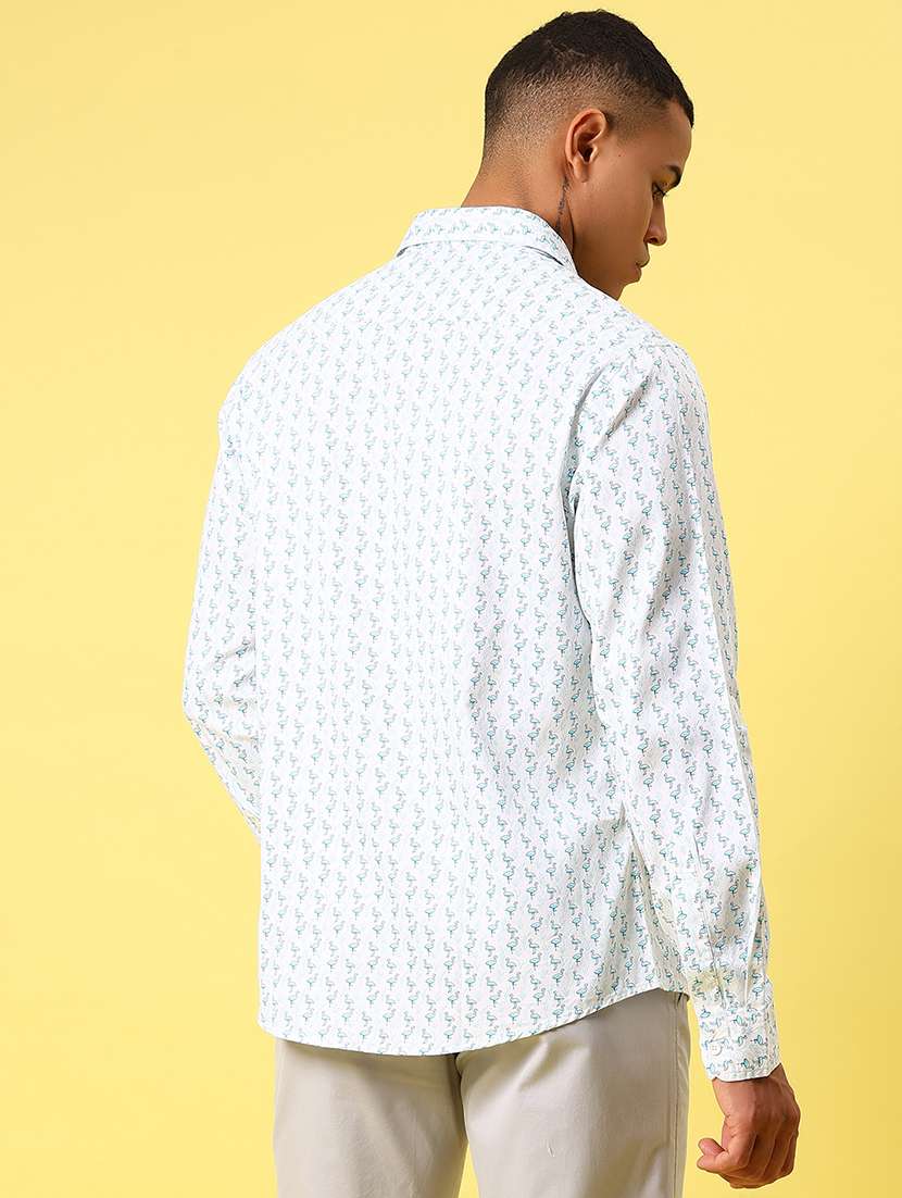men printed long sleeve regular fit casual shirt - 21934308 -  Standard Image - 4