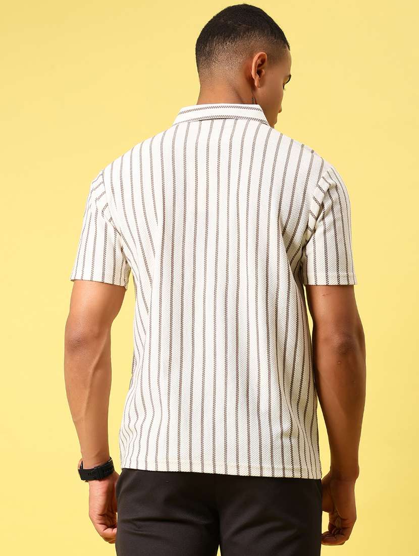 men striped short sleeve casual fit casual shirt - 21934313 - Standard Image - 4