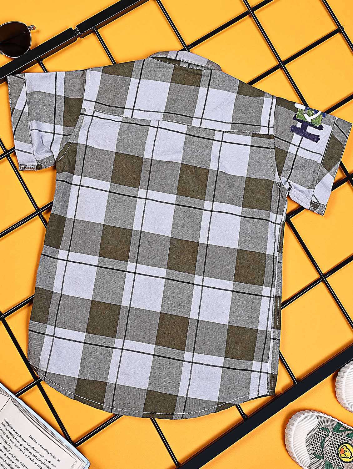 boys checkered short sleeve casual shirt - 21934716 -  Standard Image - 1