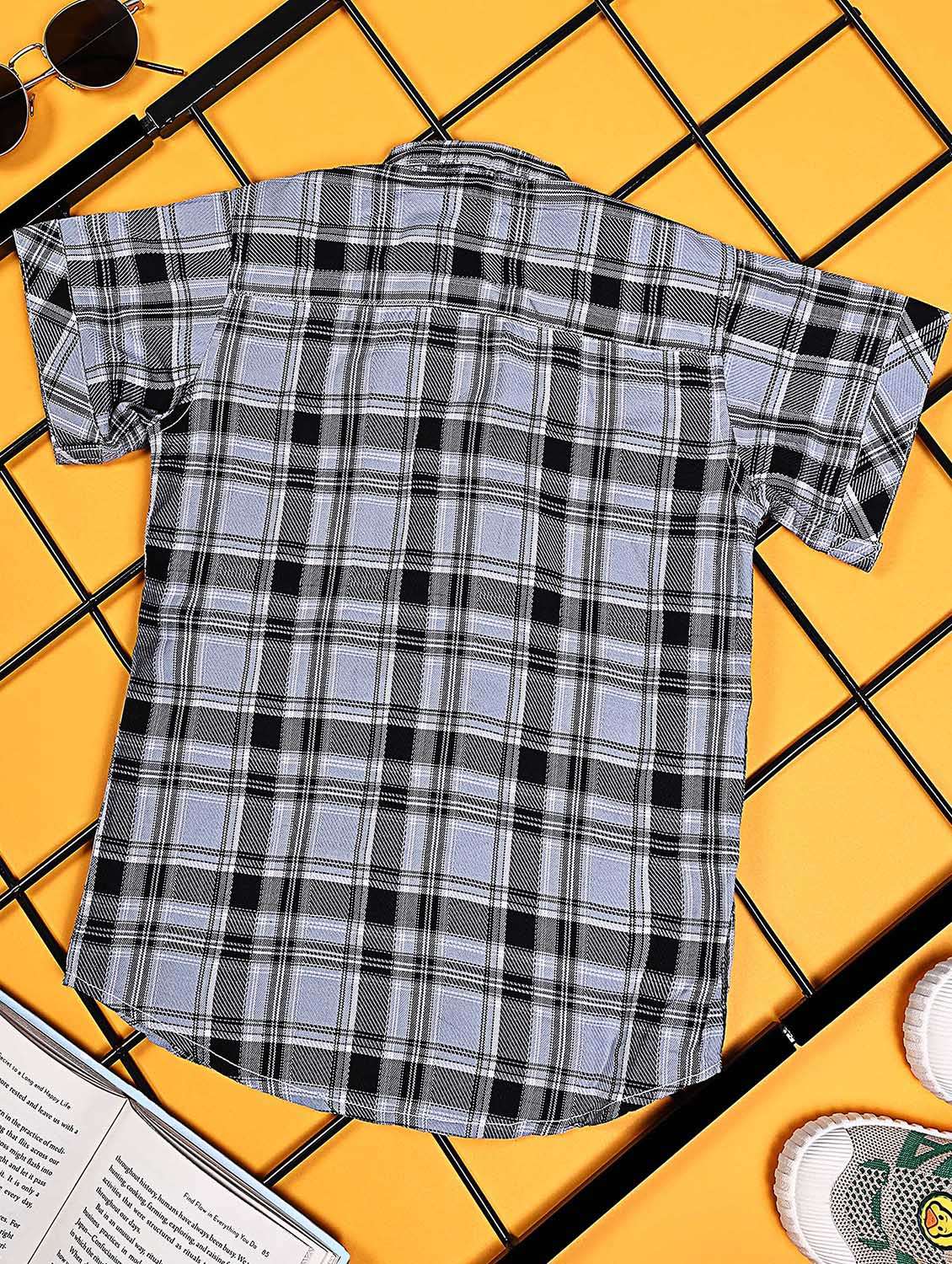 boys checkered short sleeve casual shirt - 21934720 -  Standard Image - 1
