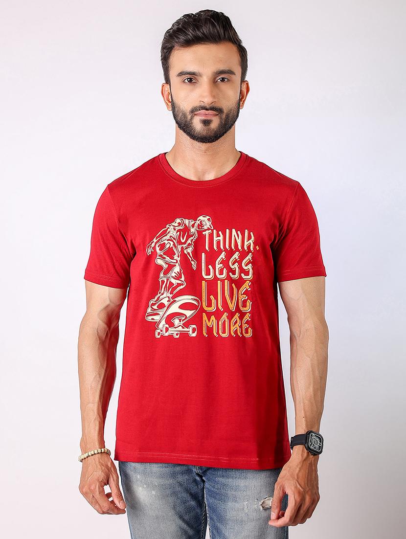 men front print round neck regular fit t-shirt - 21934727 - Zoom Image - 0