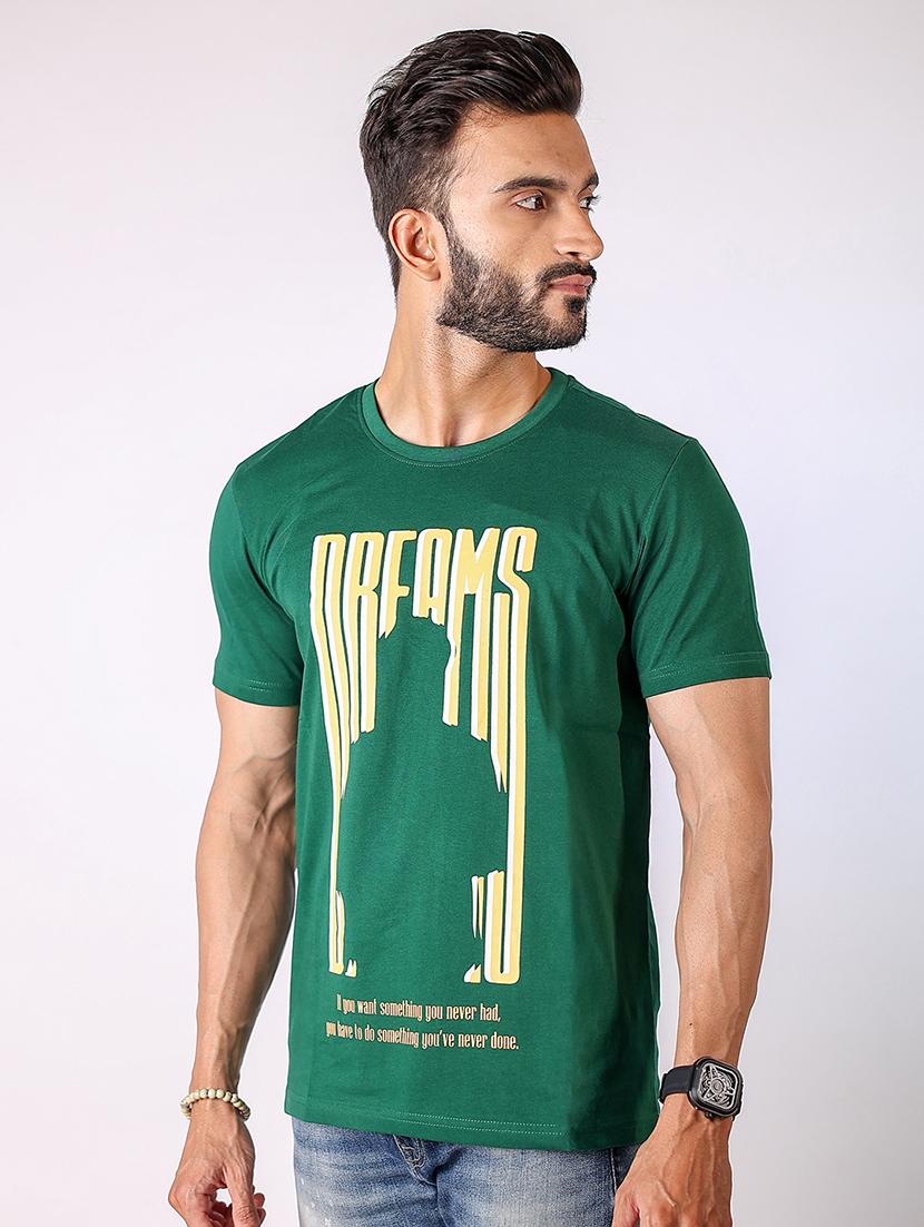 men front print round neck regular fit t-shirt - 21934728 - Standard Image - 1