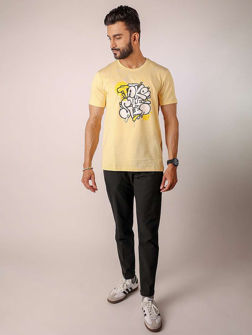 men front print round neck regular fit t-shirt - 21934736 -  Standard Image - 4