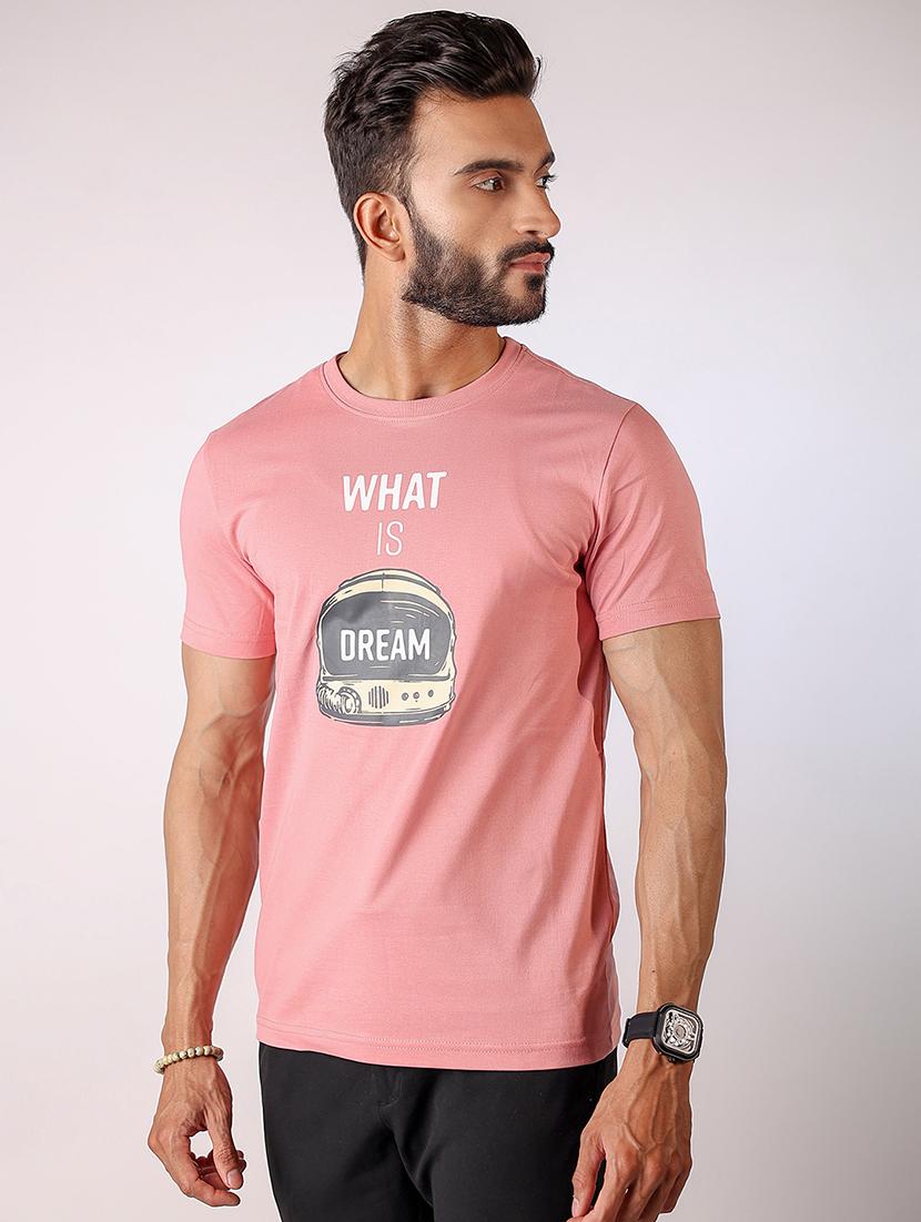 men front print round neck regular fit t-shirt - 21934741 - Standard Image - 1