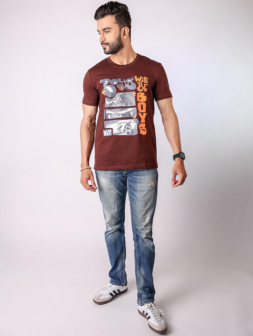 men front print short sleeve t-shirt - 21934742 - Standard Image - 4