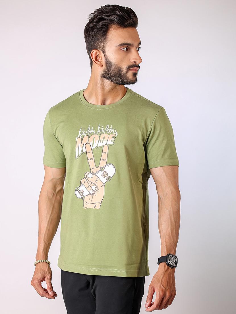 men front print short sleeve t-shirt - 21934745 - Standard Image - 1
