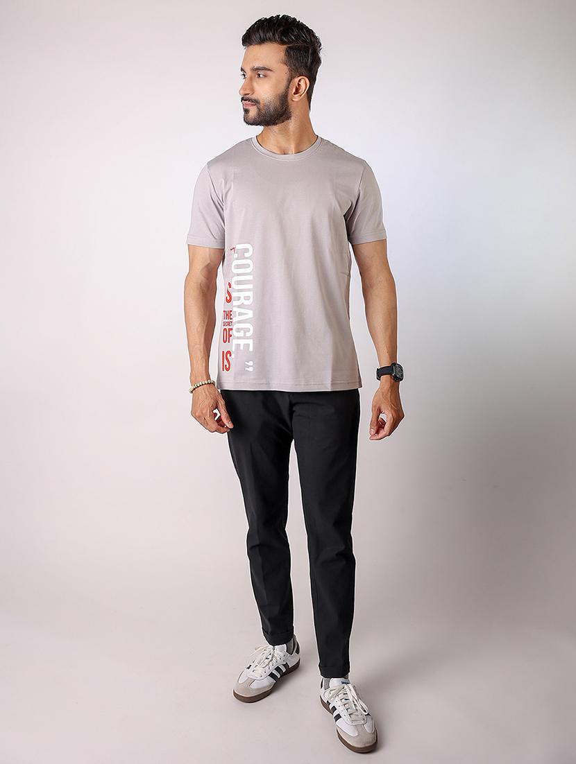 men placement print round neck regular fit t-shirt - 21934749 - Standard Image - 4