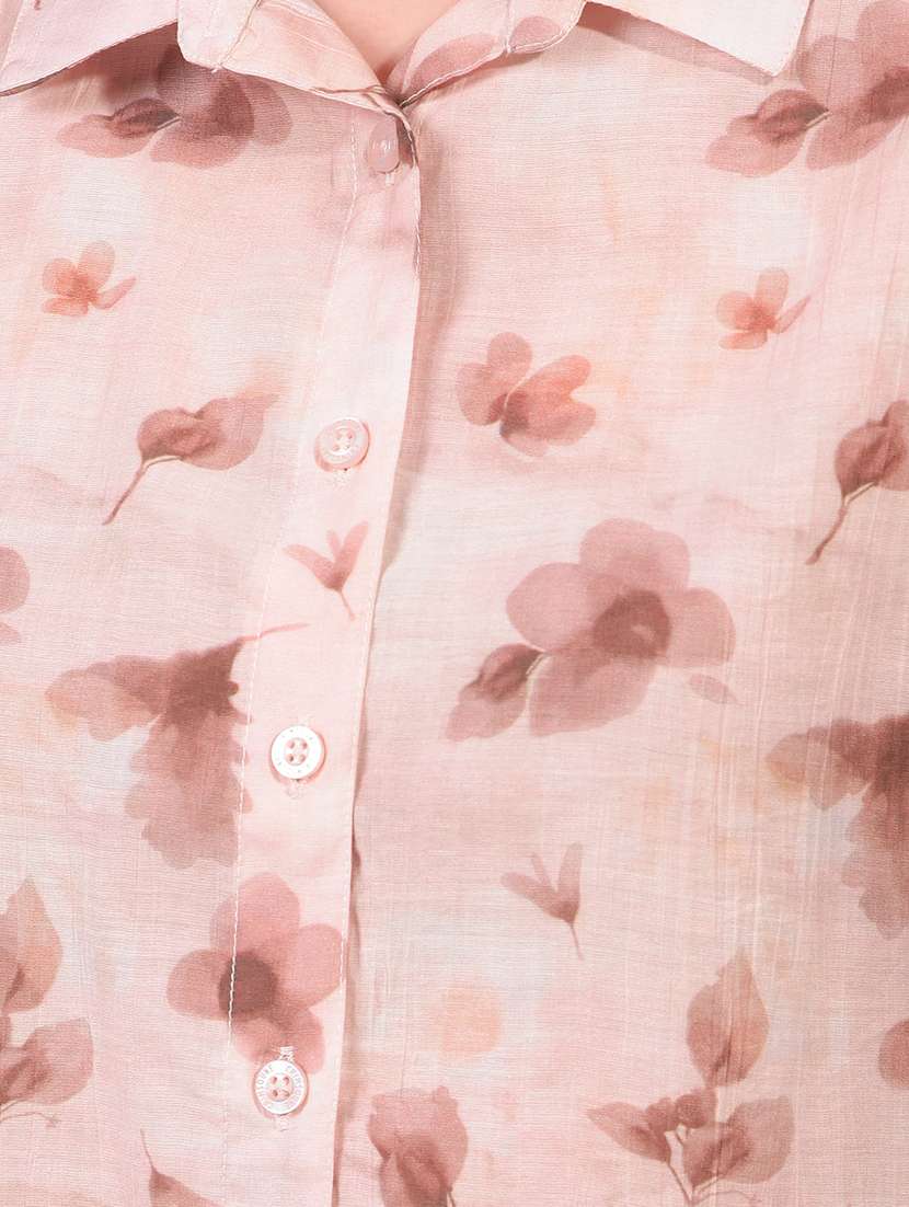 women floral printed collared puff sleeve shirt - 21934763 -  Standard Image - 6