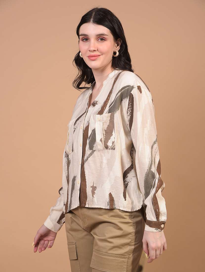 women printed long sleeve regular shirt - 21934766 -  Standard Image - 1