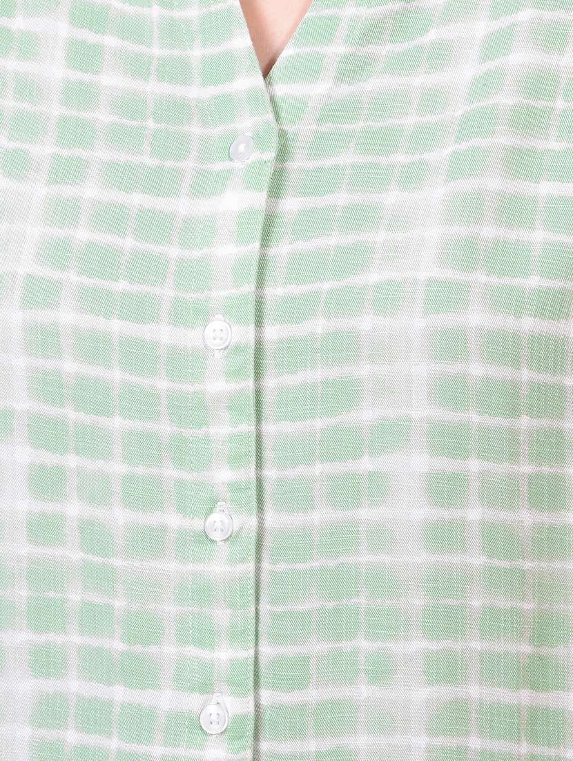 women tie & dye collared long sleeve crop shirt - 21934774 -  Standard Image - 6