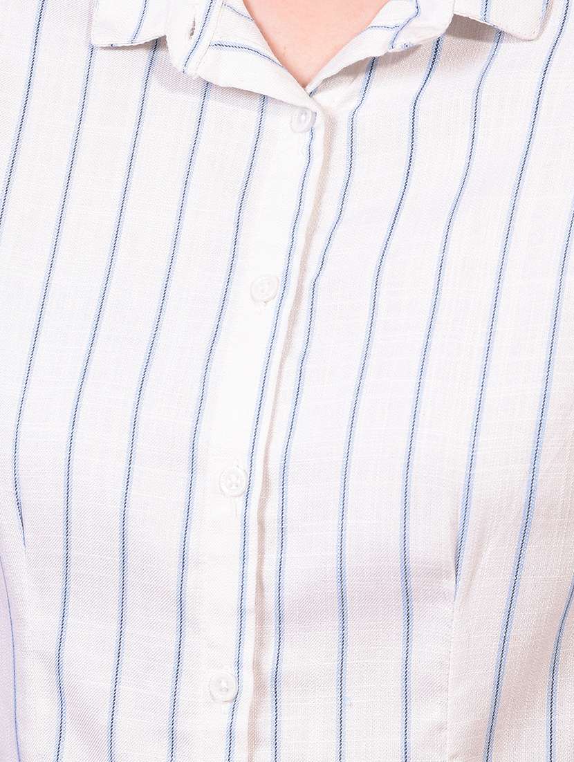 women striped collared regular shirt - 21934775 - Standard Image - 4