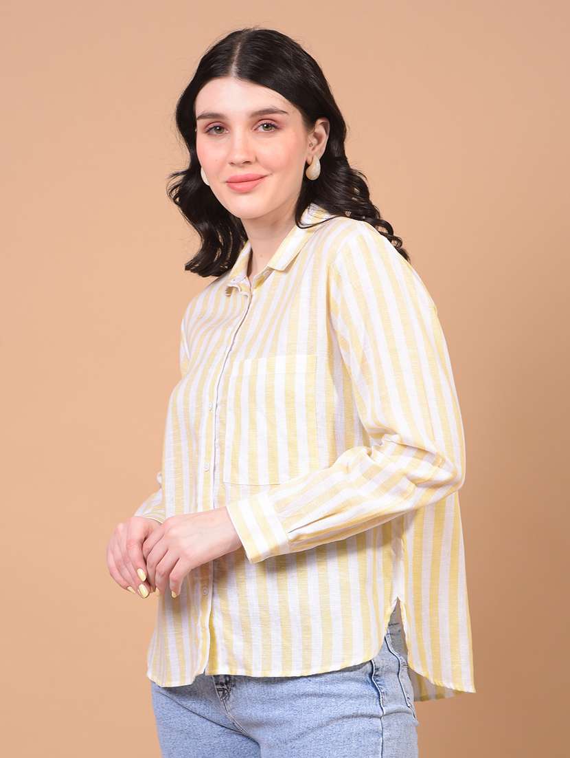 women striped long sleeves regular shirt - 21934776 -  Standard Image - 1