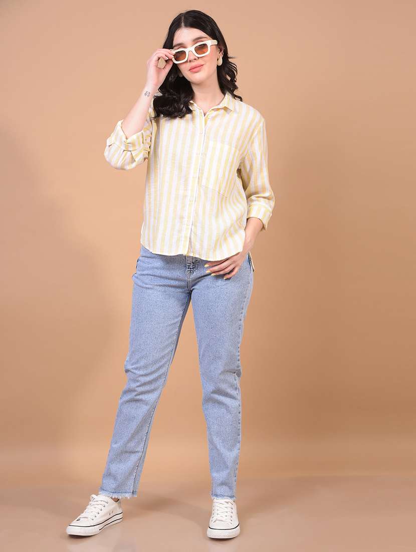women striped long sleeves regular shirt - 21934776 -  Standard Image - 4