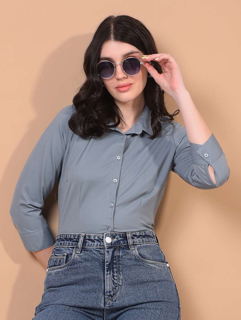 women solid collared regular shirt - 21934778 - Zoom Image - 0