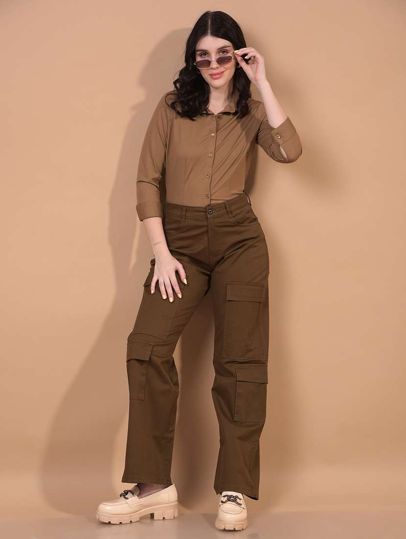 women solid collared regular shirt - 21934779 - Standard Image - 4