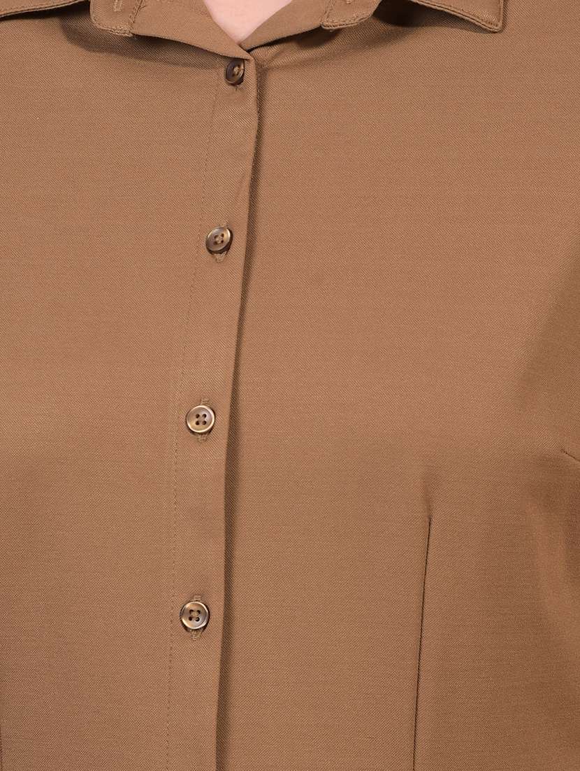 women solid collared regular shirt - 21934779 - Standard Image - 6