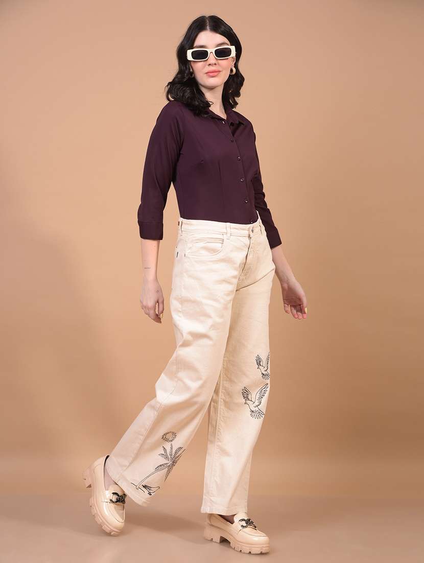 women solid collared regular shirt - 21934780 - Standard Image - 4