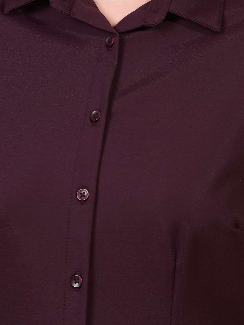 women solid collared regular shirt - 21934780 - Standard Image - 6