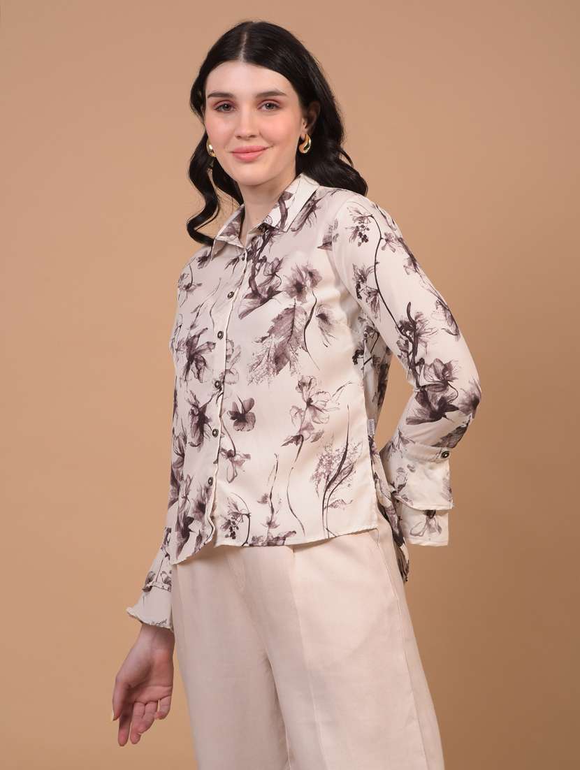 women floral printed collared regular shirt - 21934781 -  Standard Image - 1