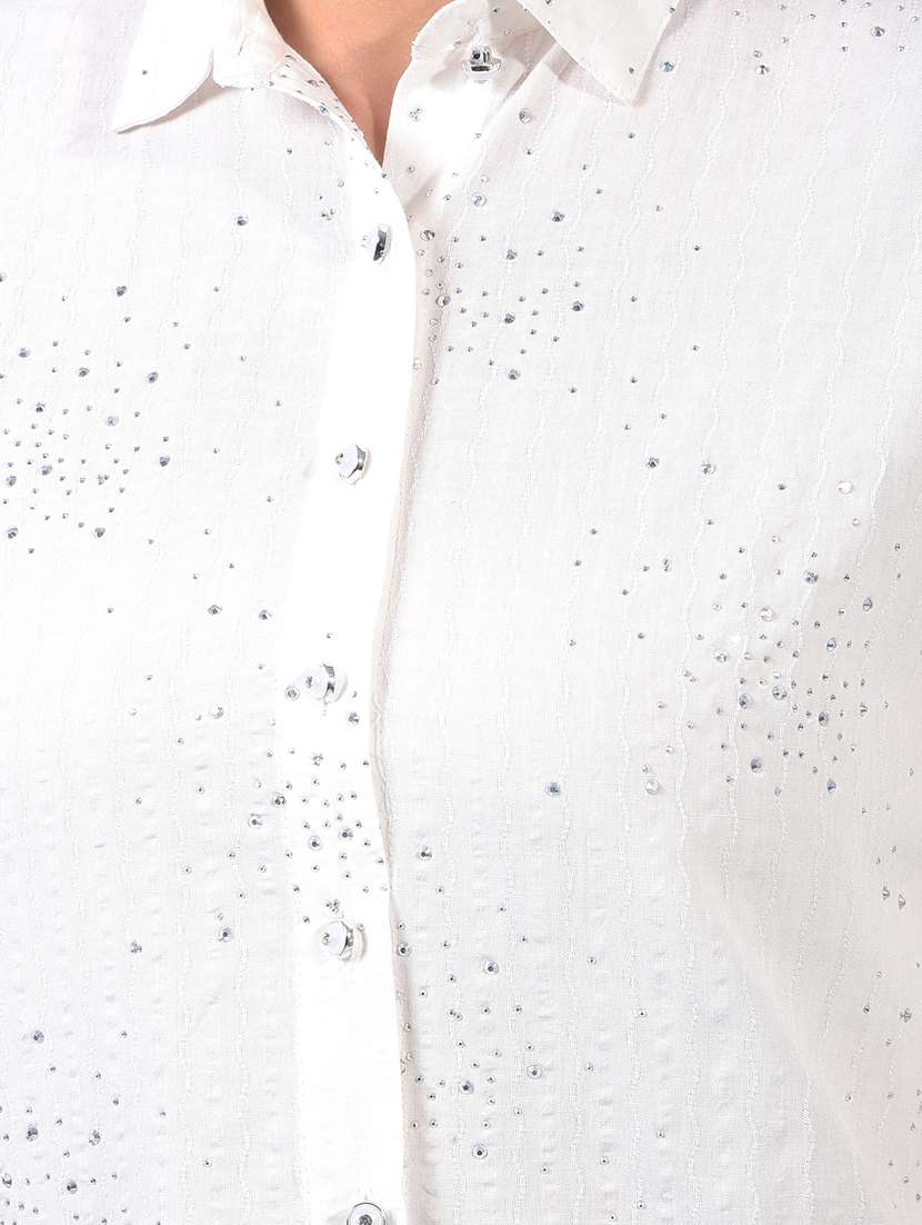 women embellished long sleeve regular shirt - 21934785 -  Standard Image - 6