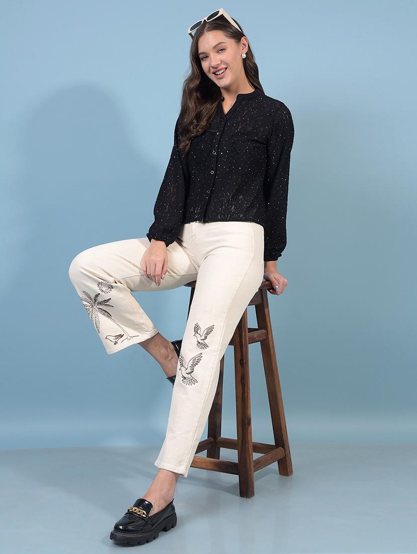 black nylon crop shirt - 21934789 - Standard Image - 4