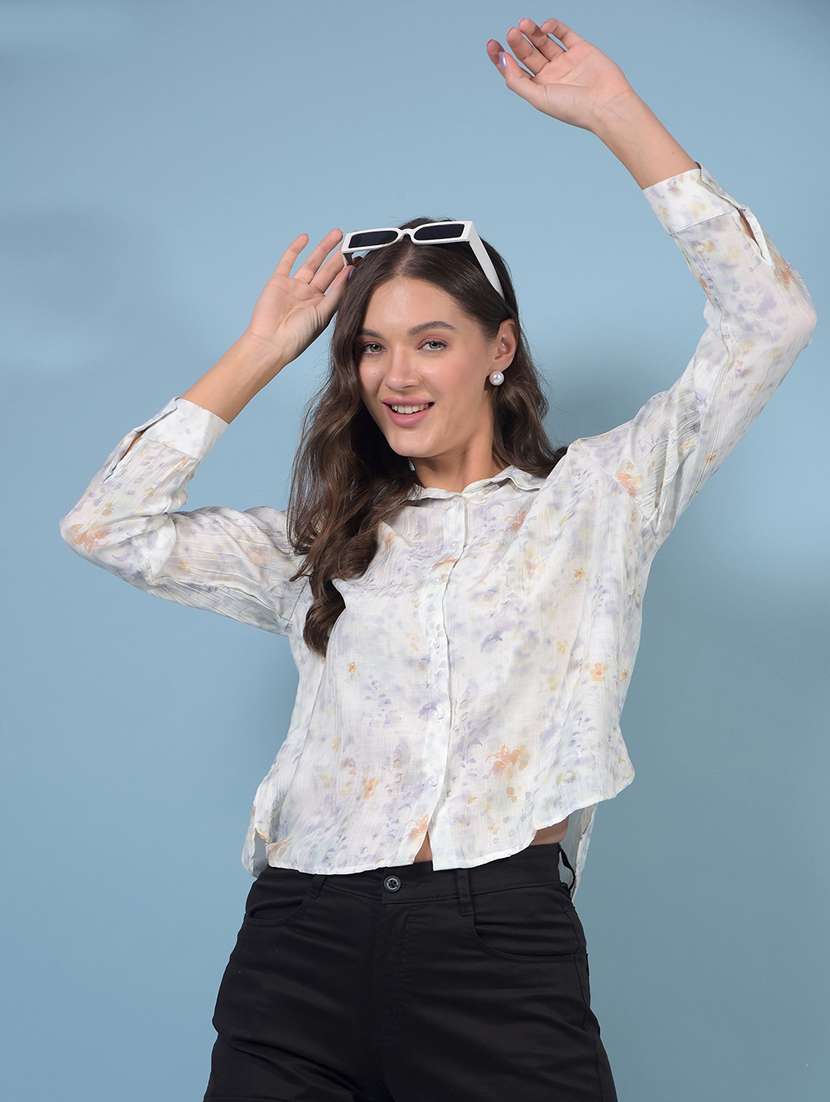 women floral print long sleeve regular shirt - 21934793 -  Standard Image - 1