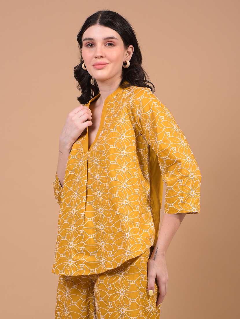 women embroidered three quarter sleeve regular top - 21934829 -  Standard Image - 1