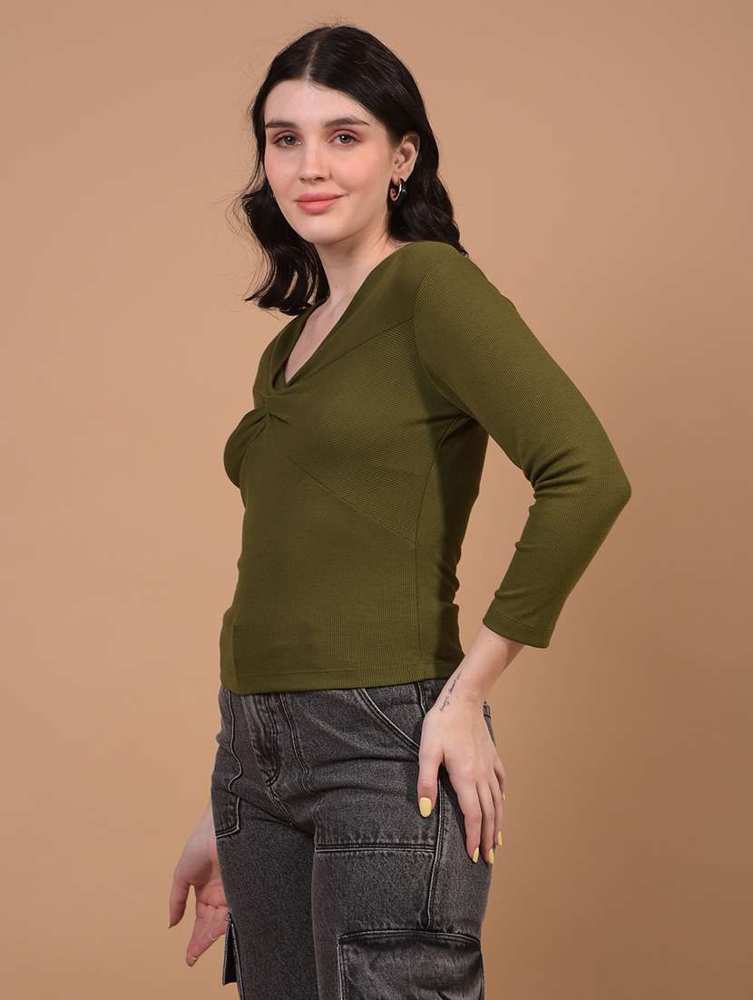 women solid long sleeves regular top - 21934834 -  Standard Image - 1