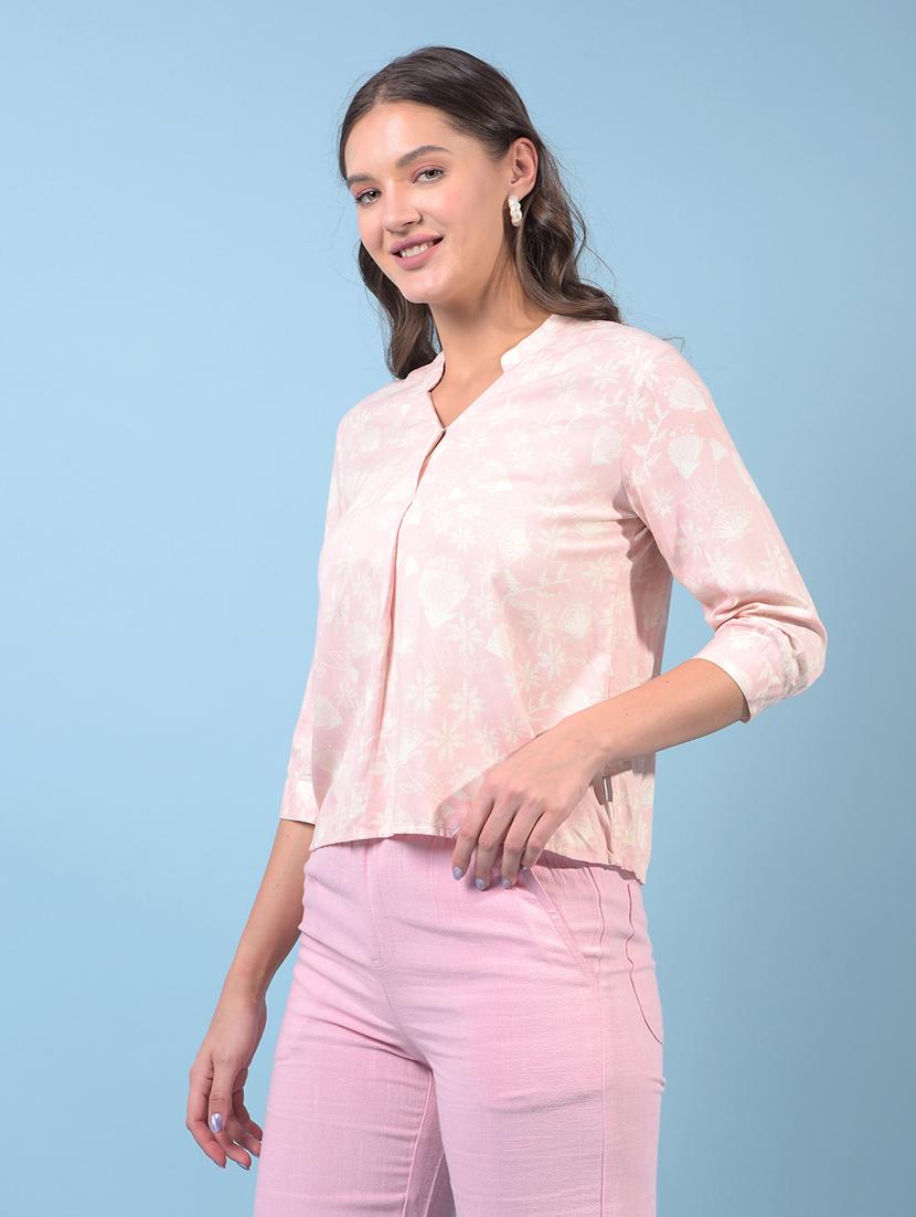 women printed three quarter sleeve regular top - 21934836 -  Standard Image - 1