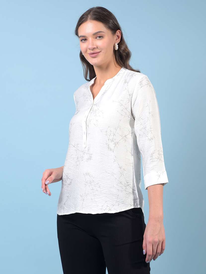 women printed three quarter sleeve regular top - 21934842 - Standard Image - 1