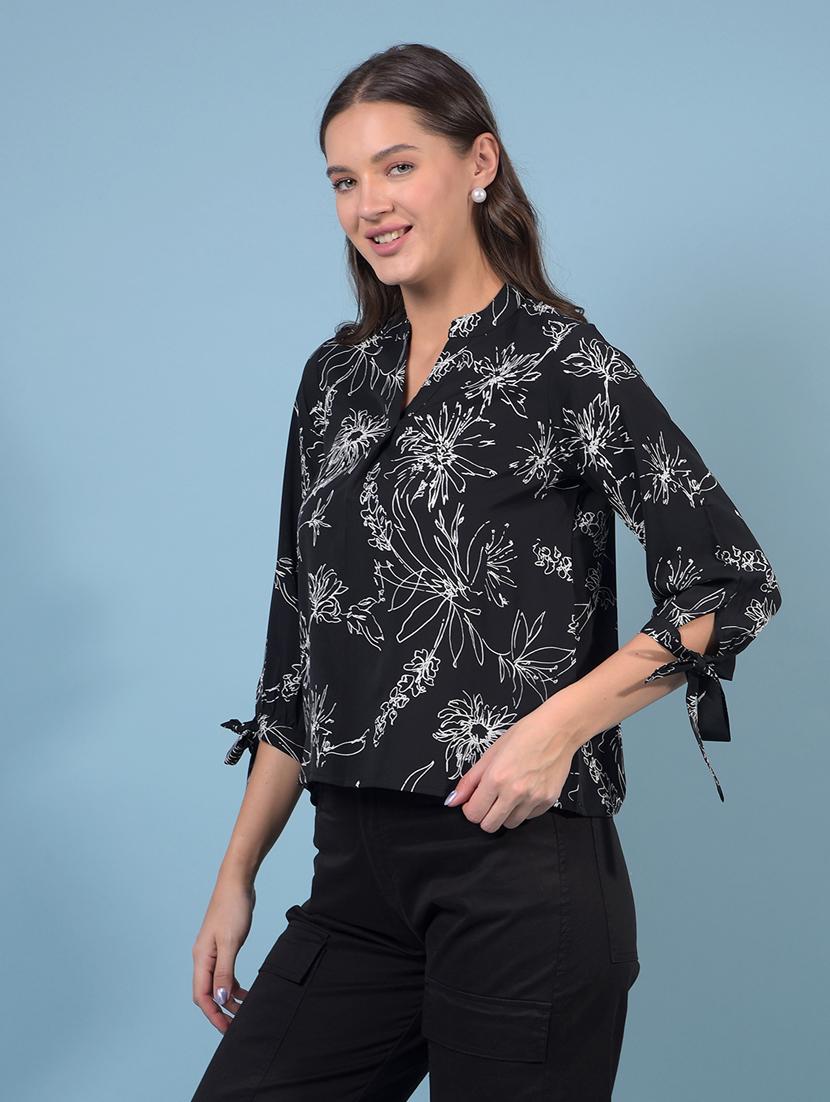 women floral print three quarter sleeve regular top - 21934846 - Standard Image - 1