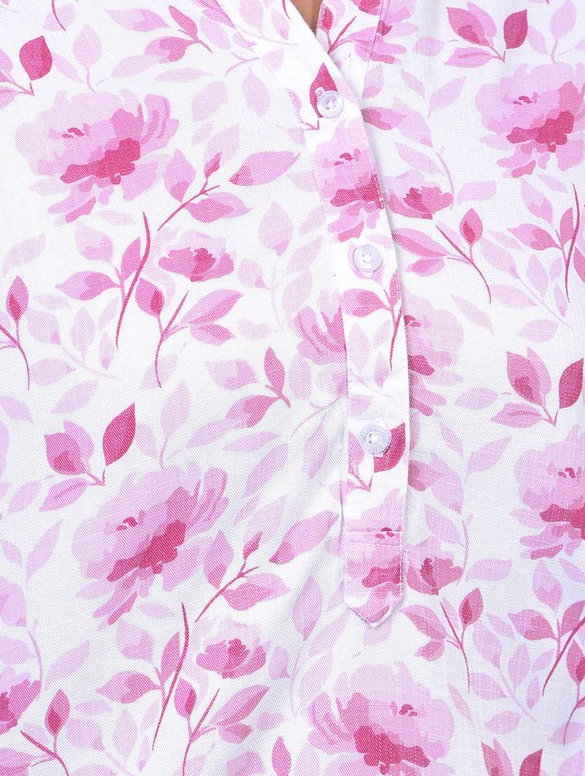 women floral print three quarter sleeve regular top - 21934851 - Standard Image - 6