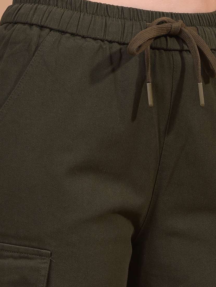 women solid mid rise relaxed fit cargo - 21934854 -  Standard Image - 6