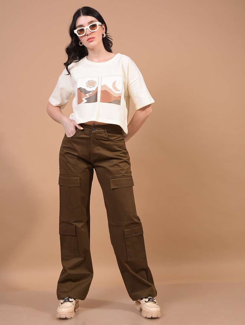 women printed short sleeve crop t-shirt - 21934860 -  Standard Image - 4